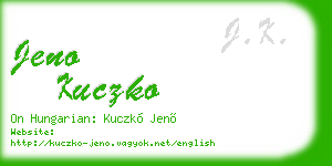 jeno kuczko business card